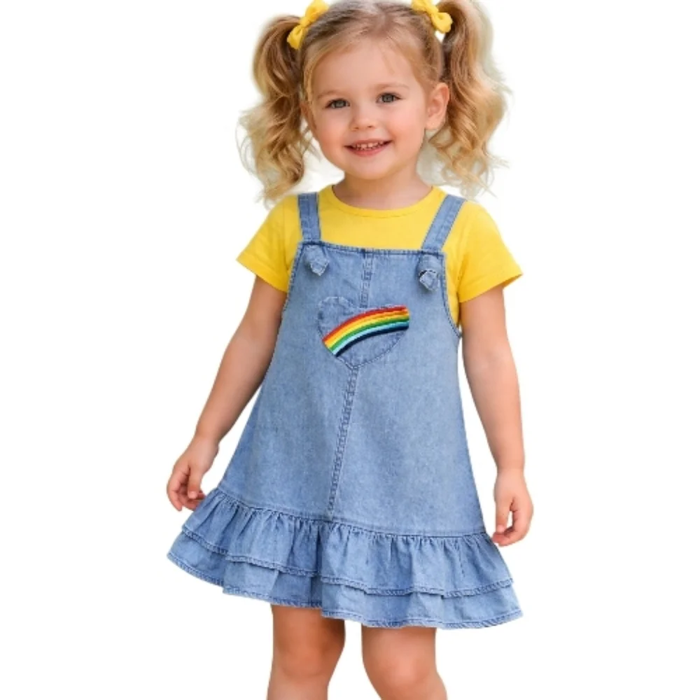 Bonnie Jean NWT 2 pc set Denim Dress and T-shirt 3T - Picture 1 of 8